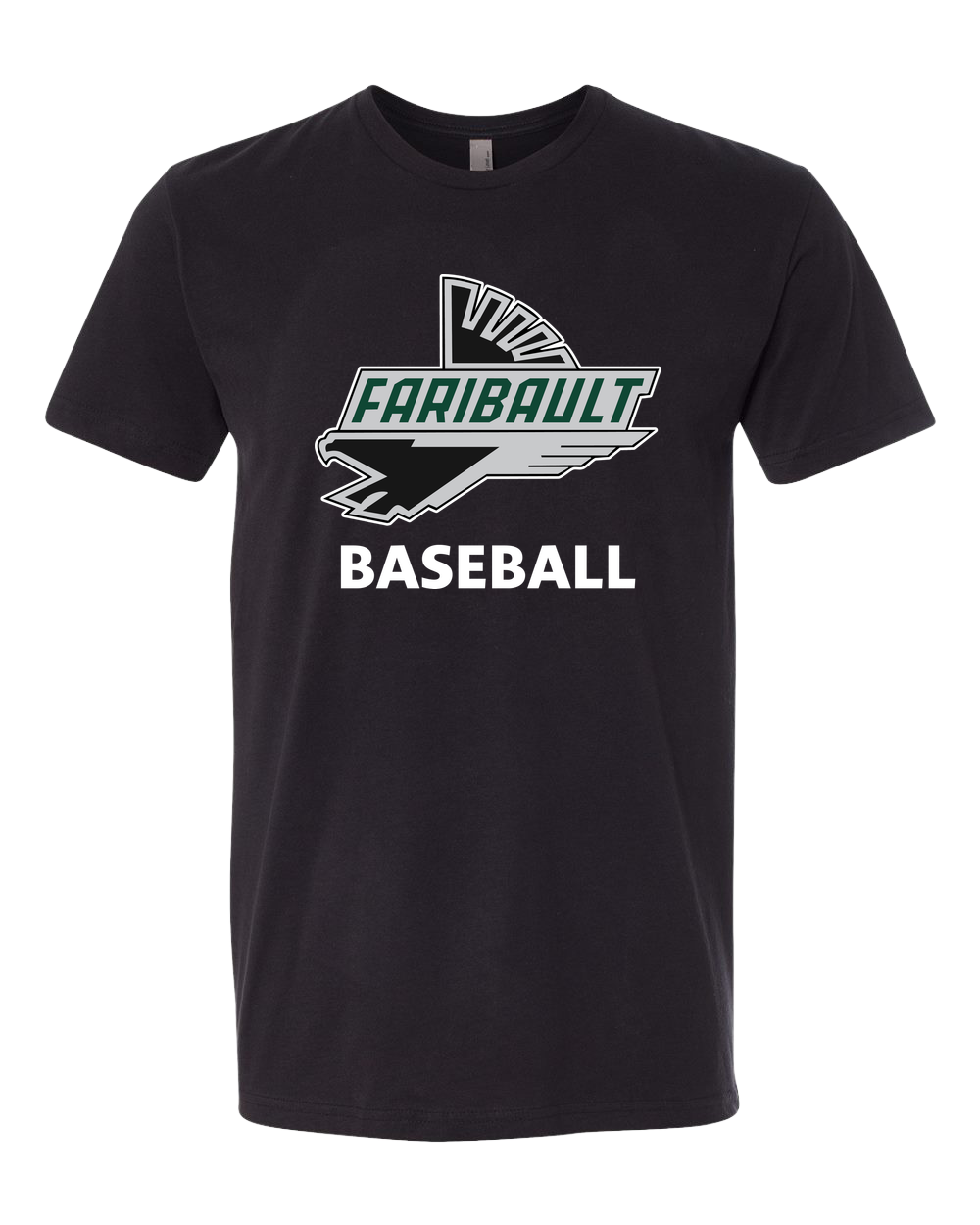 Faribault Baseball - Black T-Shirt - Full Front
