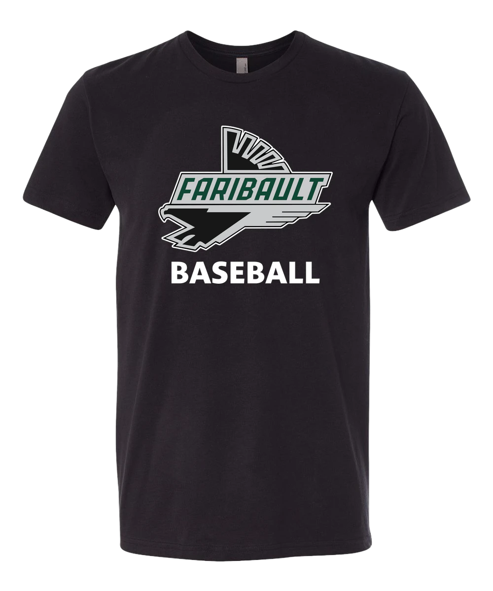 Faribault Baseball - Black T-Shirt - Full Front
