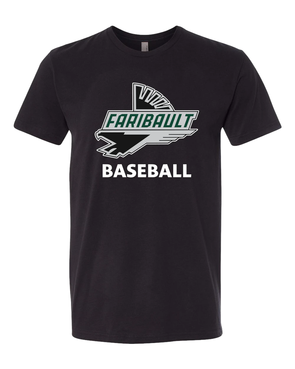 Faribault Baseball - Black T-Shirt - Full Front