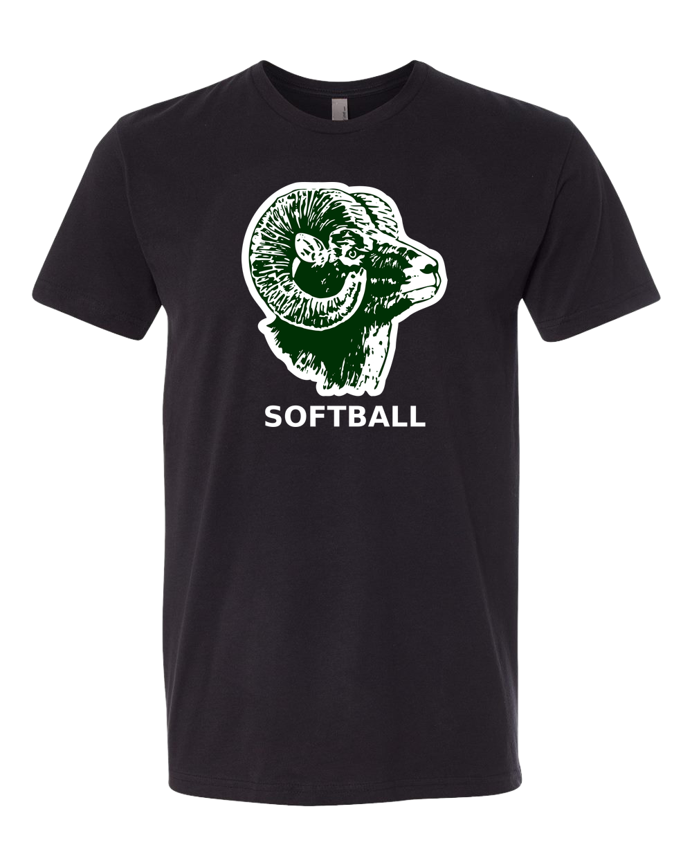 Roseau Softball - Black T-Shirt - Full Front
