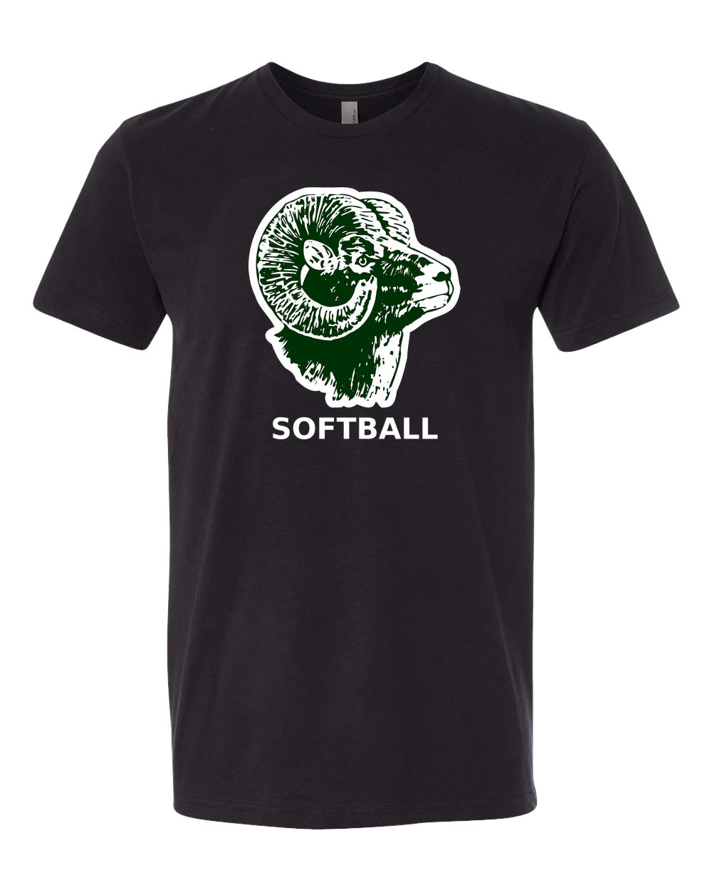 Roseau Softball - Black T-Shirt - Full Front