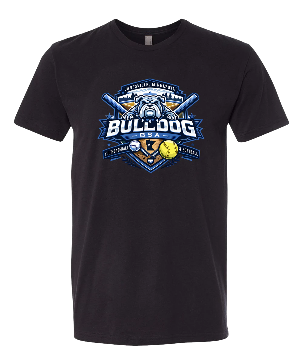 JWP Youth Baseball/Softball - Black T-Shirt - Full Front