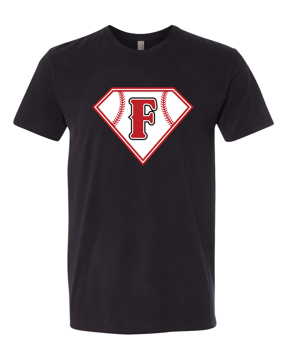 Fairmont Baseball - Black T-Shirt - Full Front