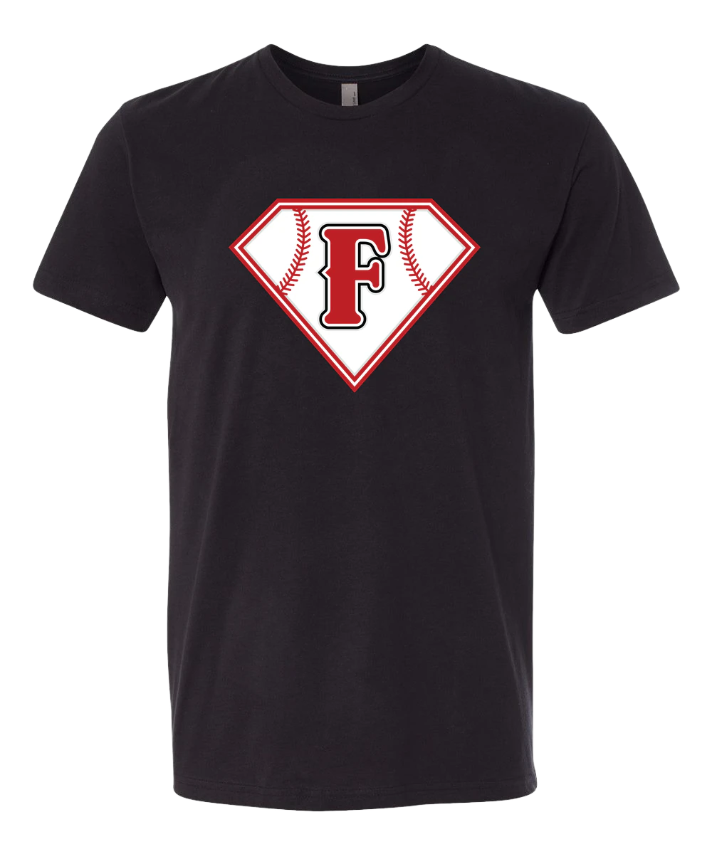 Fairmont Baseball - Black T-Shirt - Full Front