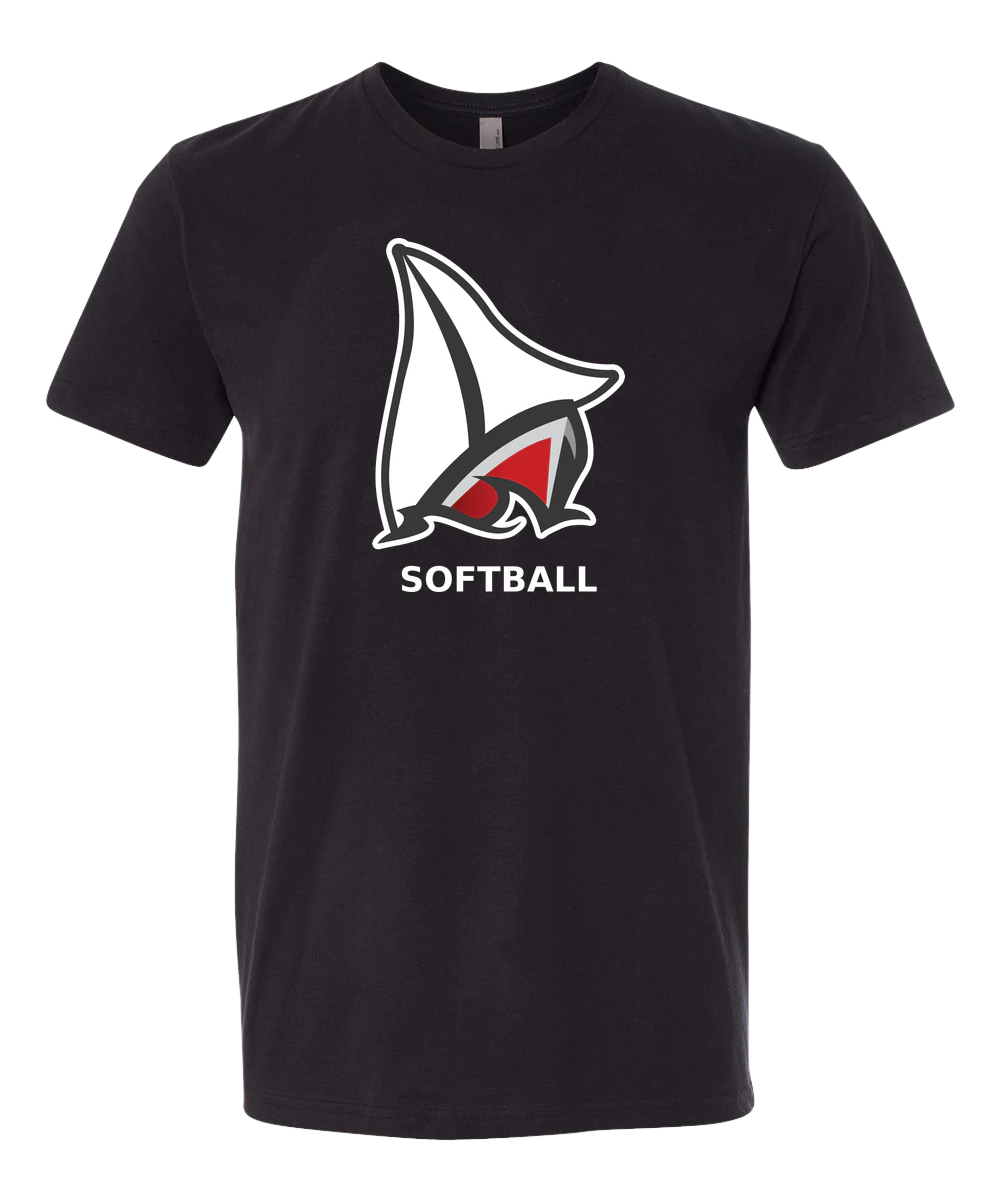 Detroit Lakes Softball - Black T-Shirt - Full Front