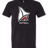 Detroit Lakes Softball - Black T-Shirt - Full Front