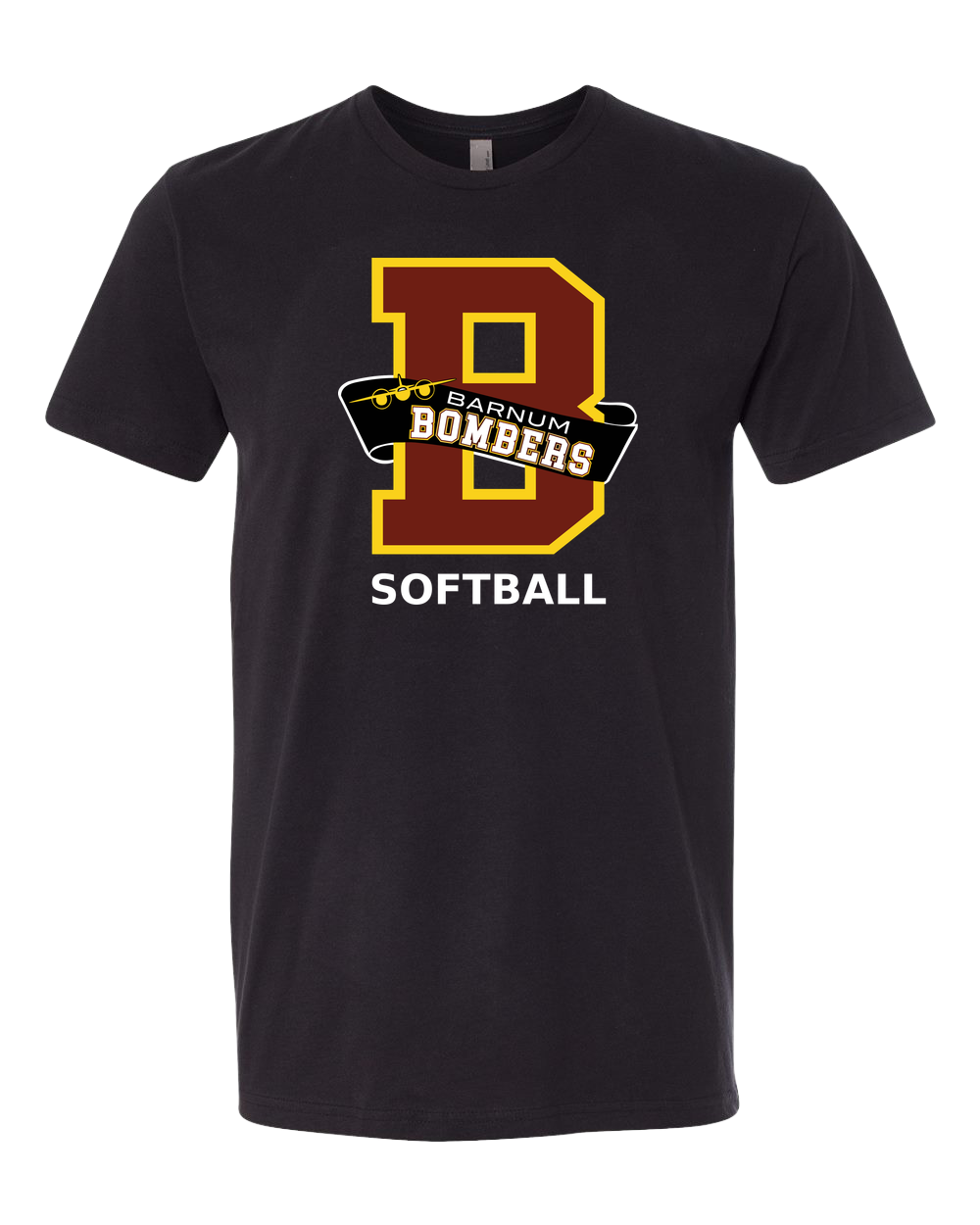Barnum Softball - Black T-Shirt - Full Front