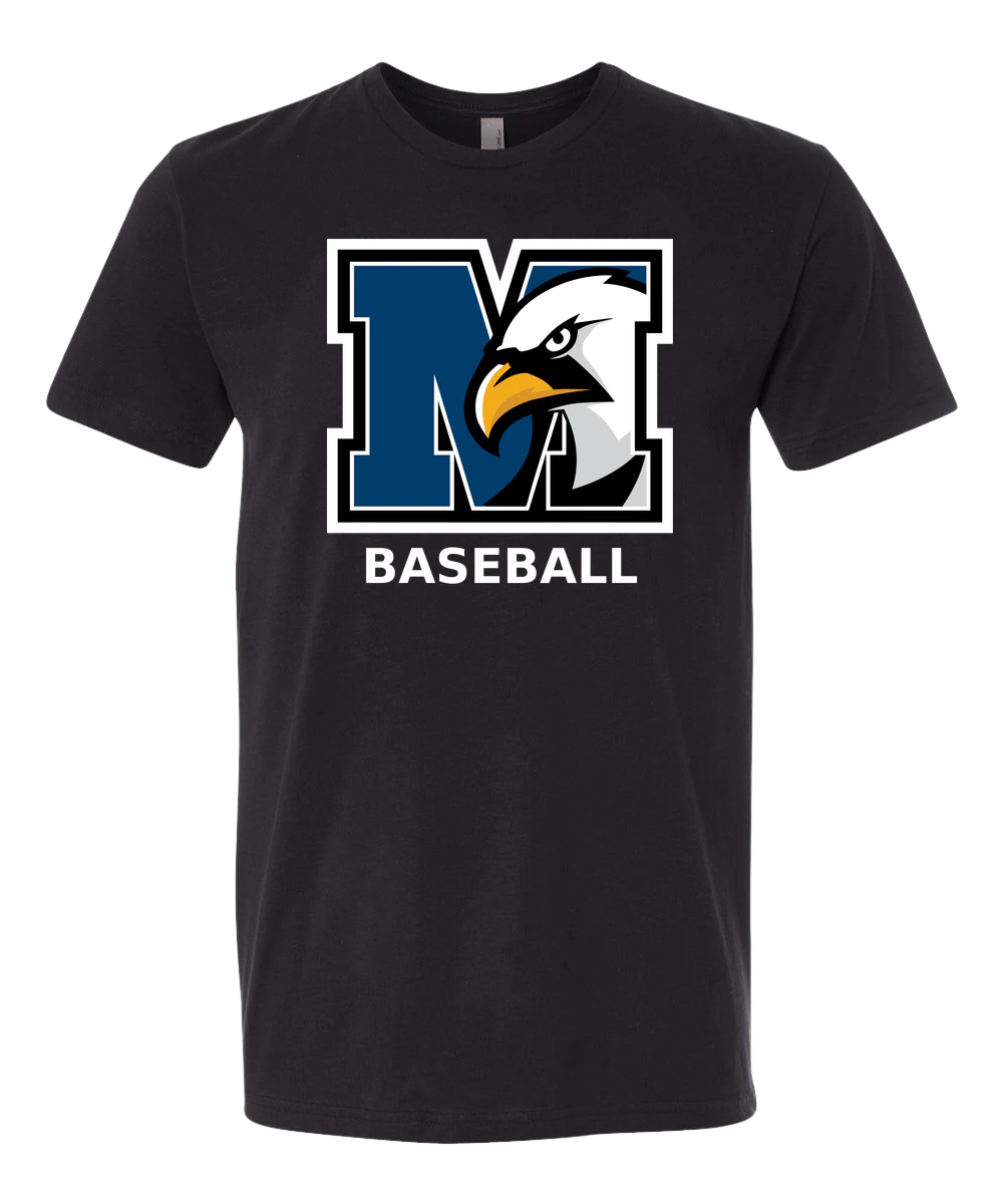 New York Mills Baseball - Black T-Shirt - Full Front