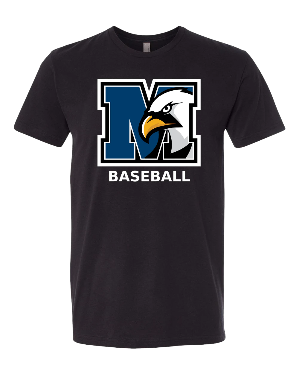 New York Mills Baseball - Black T-Shirt - Full Front