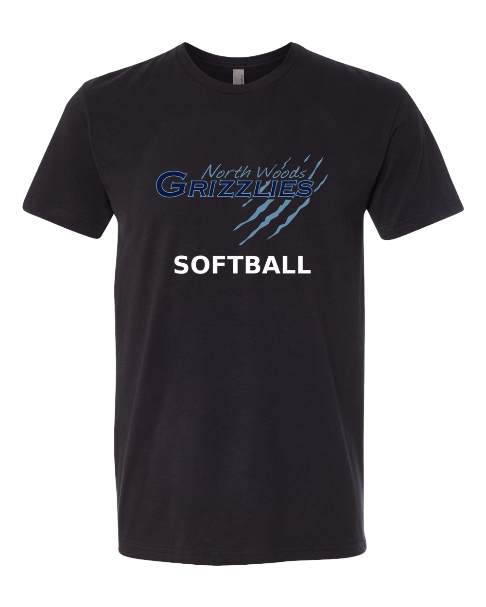 North Woods Softball - Black T-Shirt - Full Front