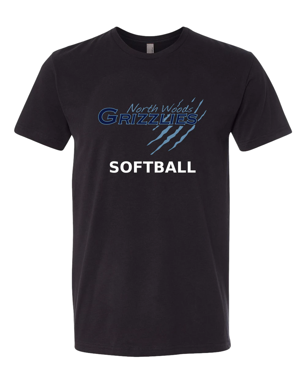 North Woods Softball - Black T-Shirt - Full Front