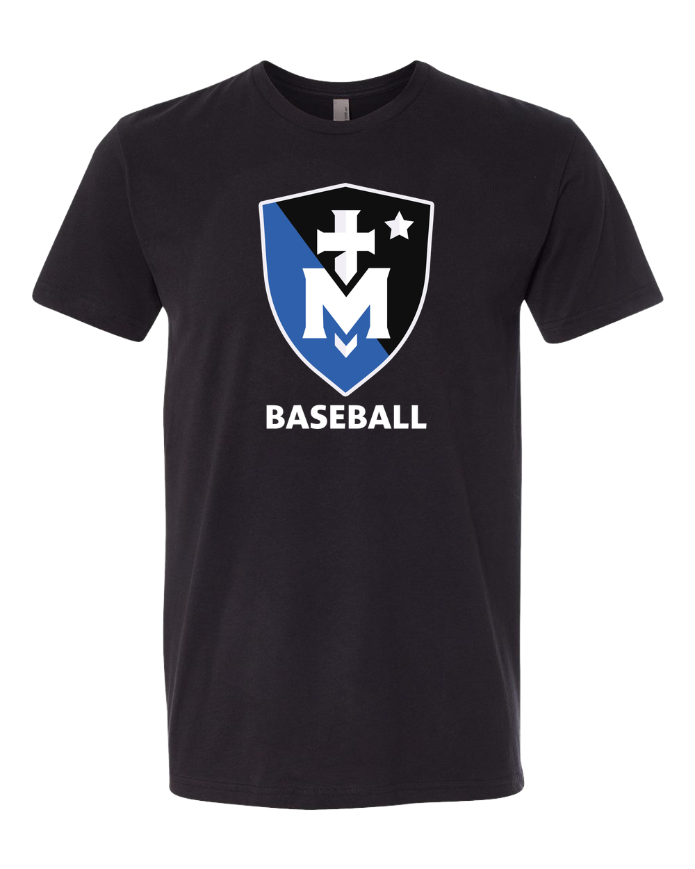 Stella Maris Academy Baseball - Black T-Shirt - Full Front