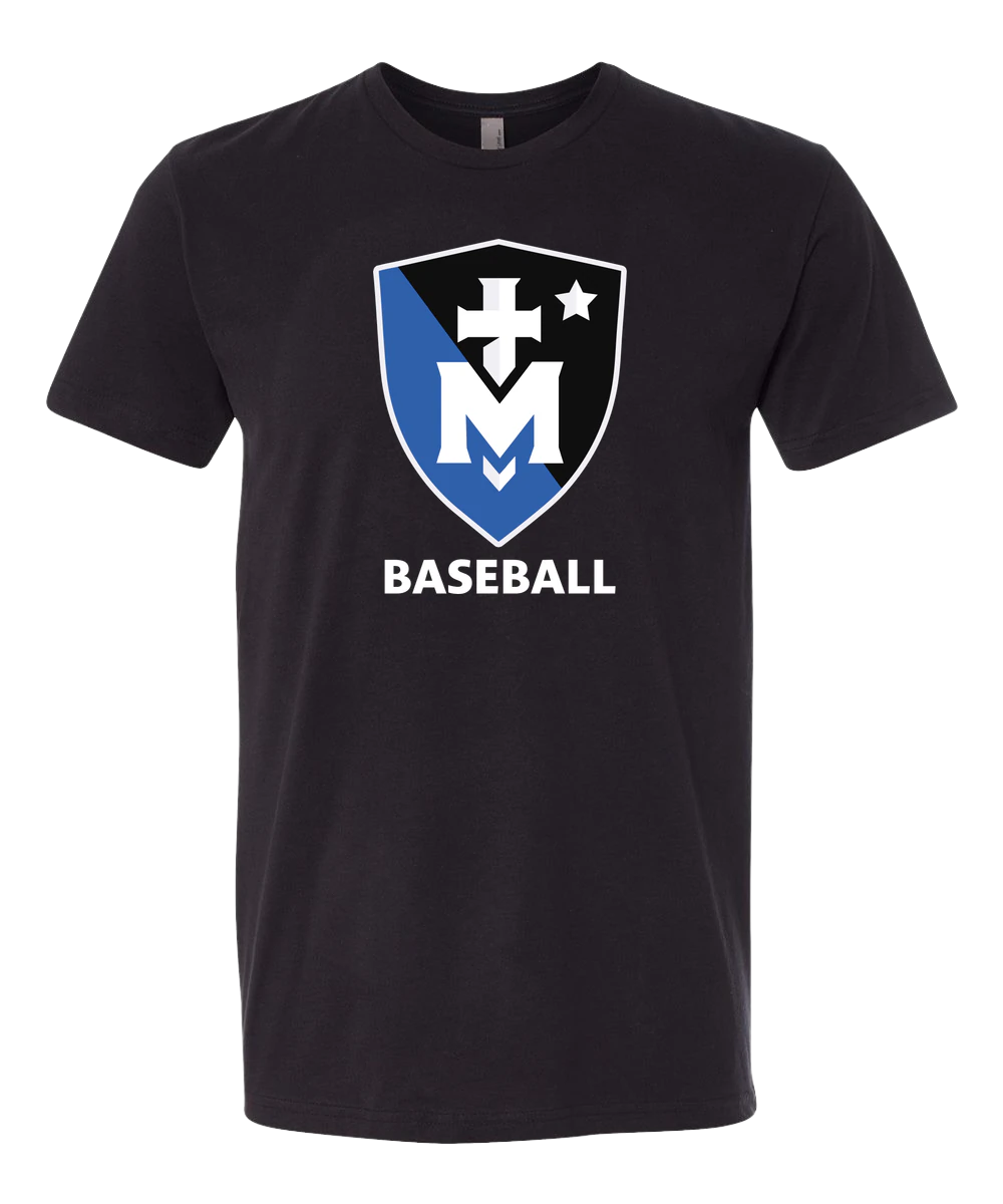 Stella Maris Academy Baseball - Black T-Shirt - Full Front