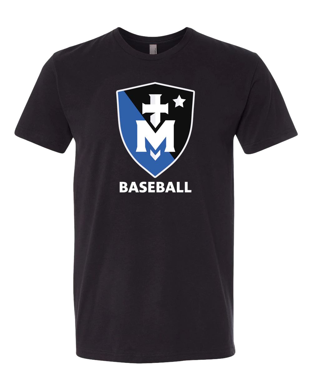 Stella Maris Academy Baseball - Black T-Shirt - Full Front