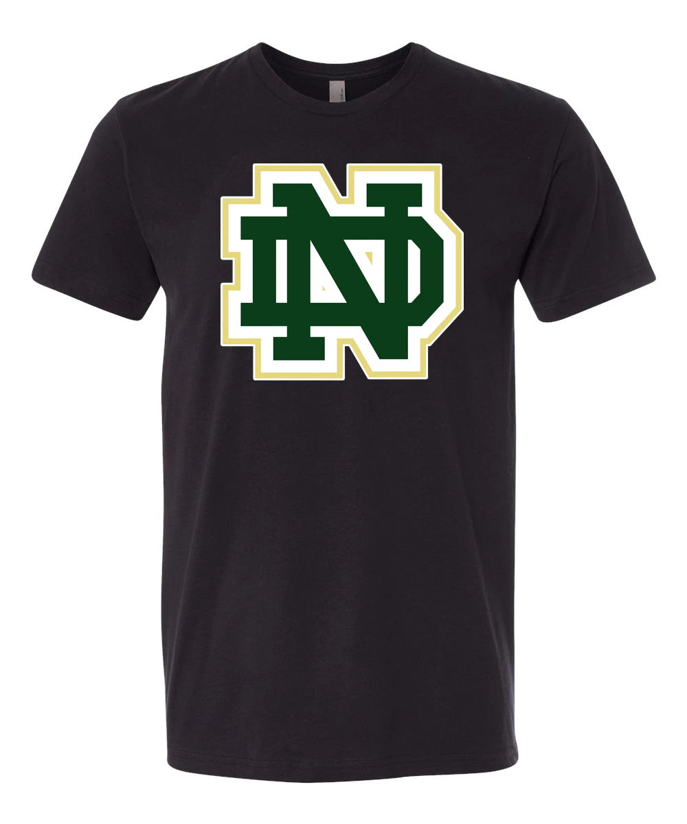 Notre Dame Hockey Example - Black T-Shirt - Full Front
