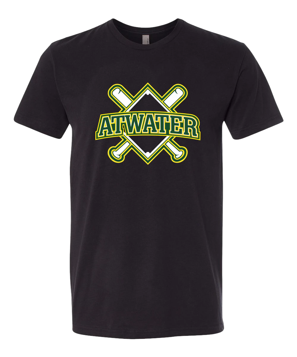 Atwater Baseball - Black T-Shirt - Full Front