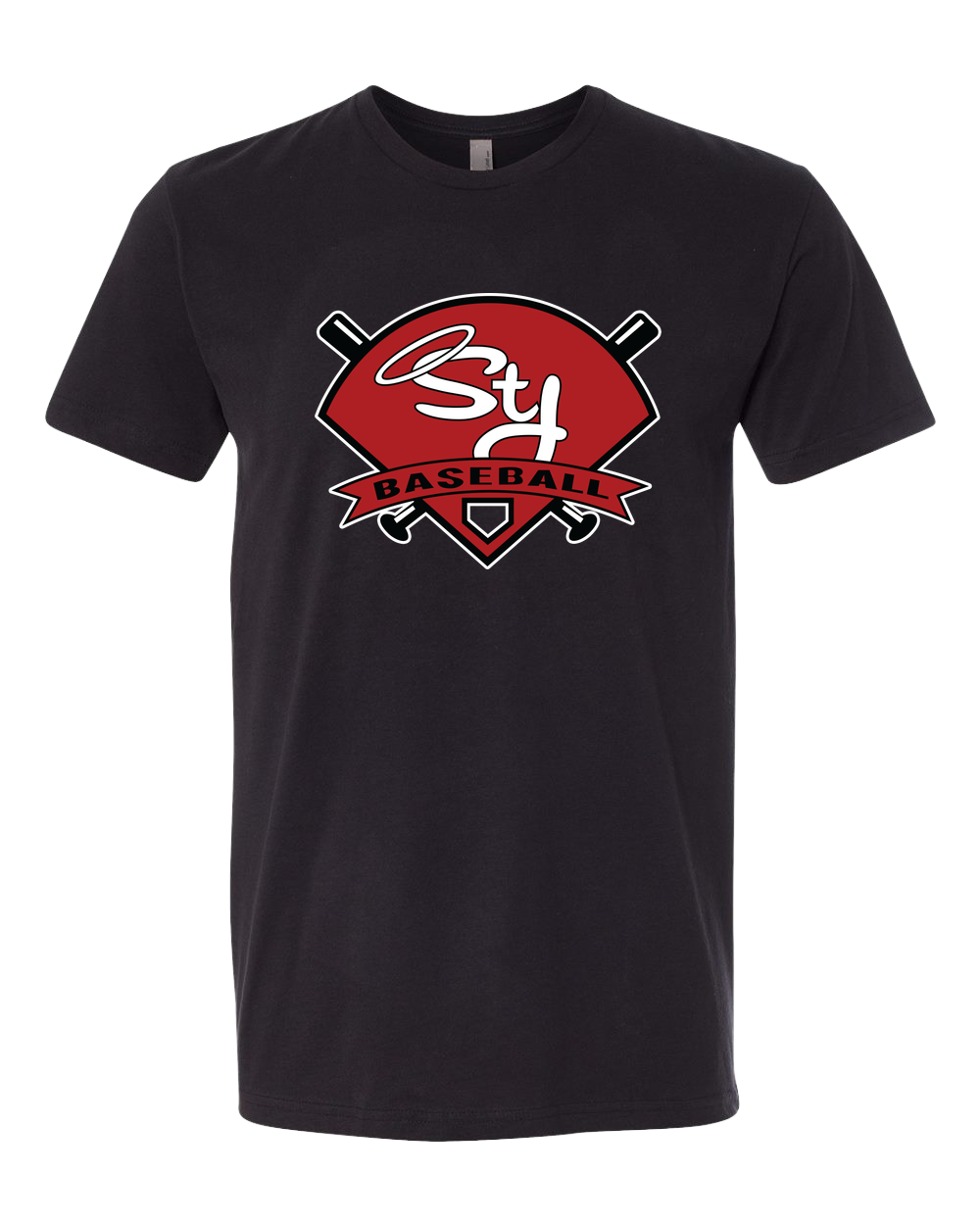 St. James Baseball - Black T-Shirt - Full Front