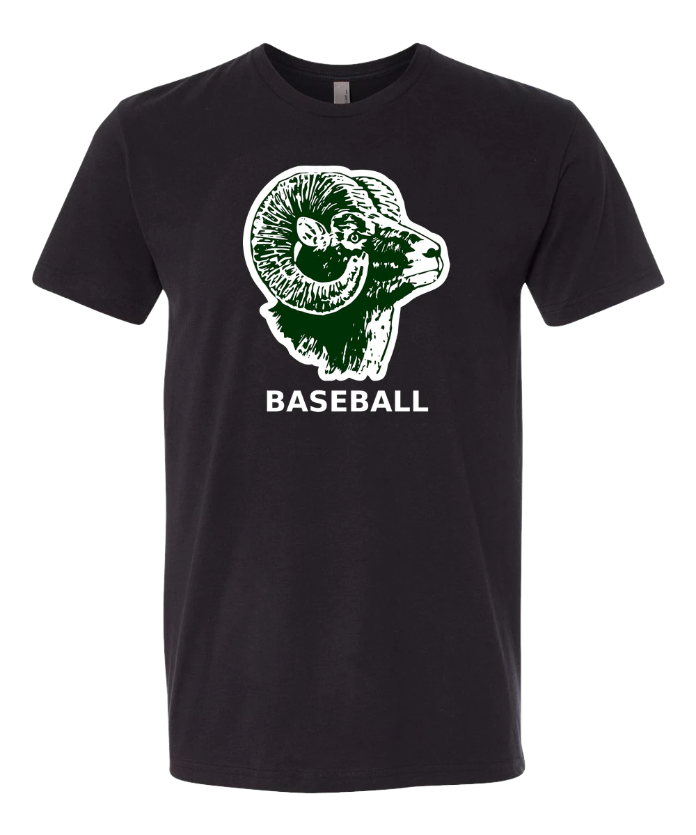 Roseau Baseball - Black T-Shirt - Full Front