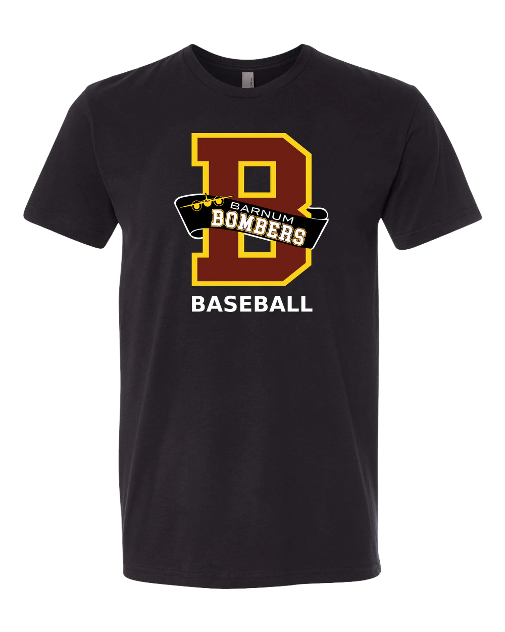 Barnum Baseball - Black T-Shirt - Full Front