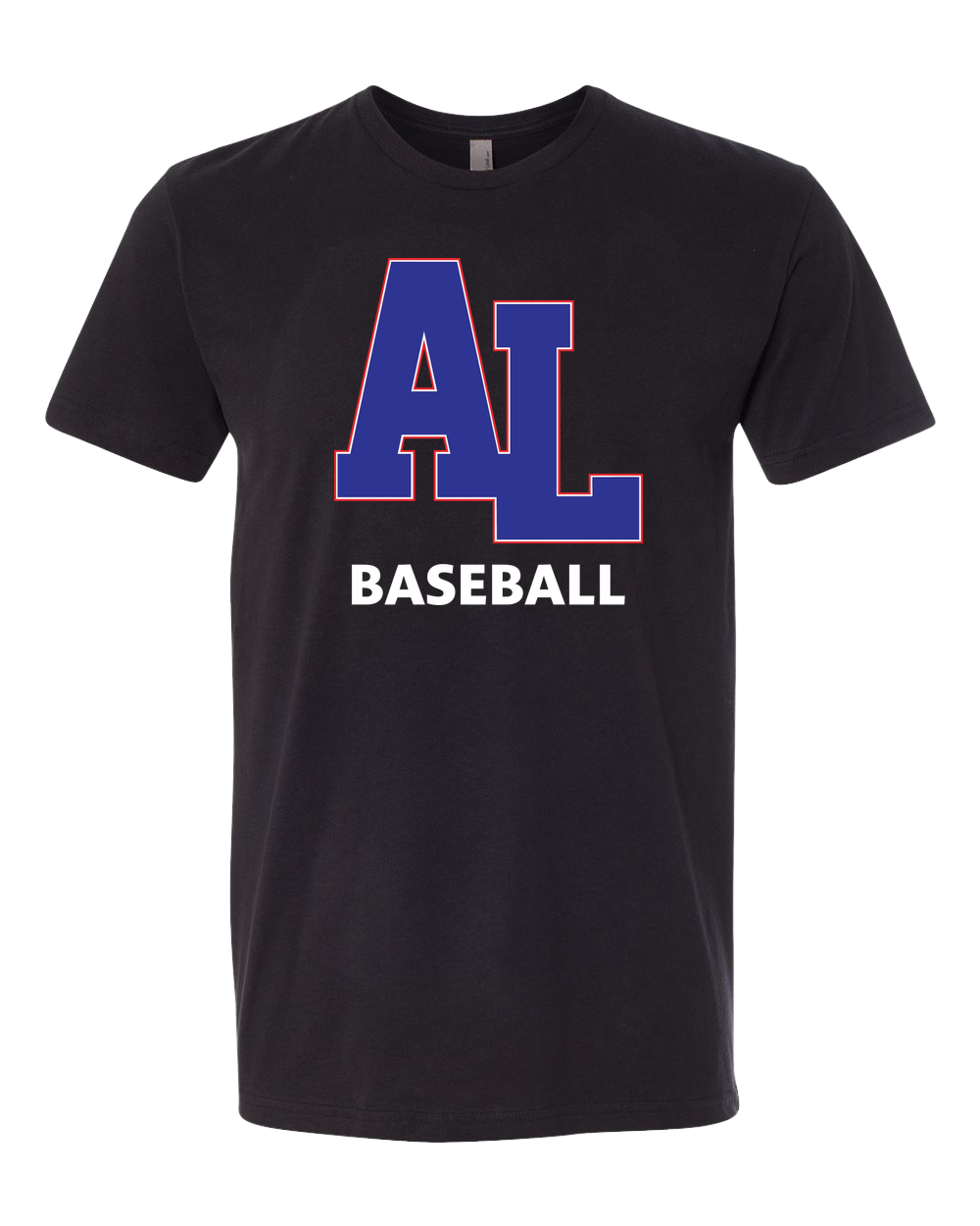 Albert Lea Youth Baseball - Black T-Shirt - Full Front