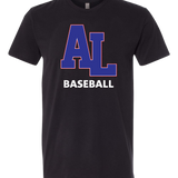 Albert Lea Youth Baseball - Black T-Shirt - Full Front