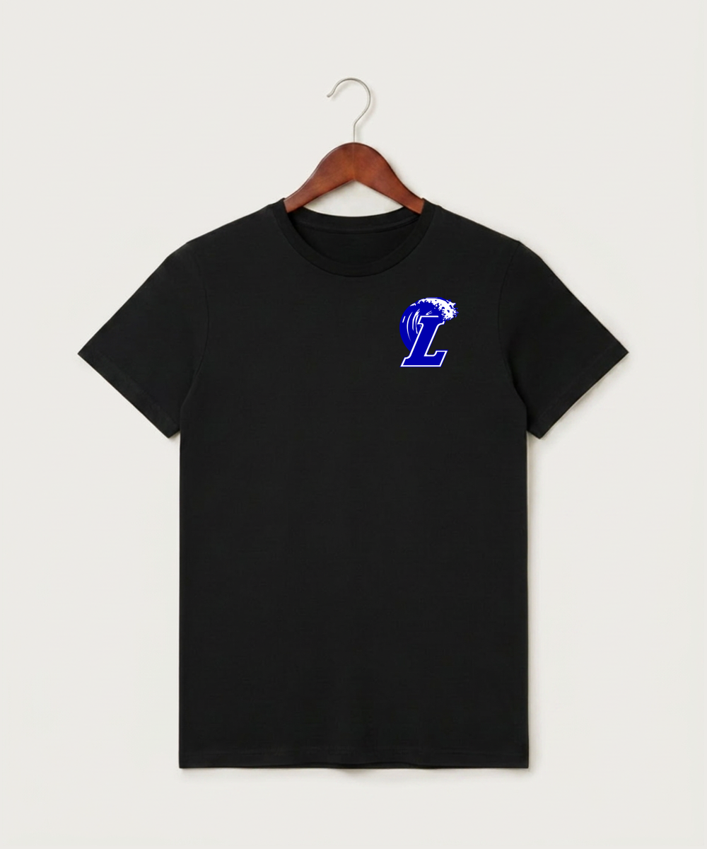 Lakeview High School Football (Boys) - Black T-Shirt - Left Chest