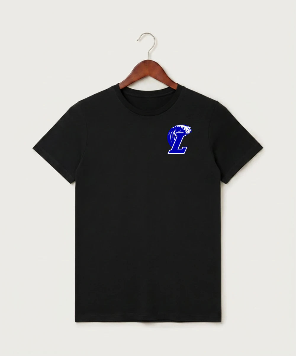 Lakeview High School Football (Boys) - Black T-Shirt - Left Chest