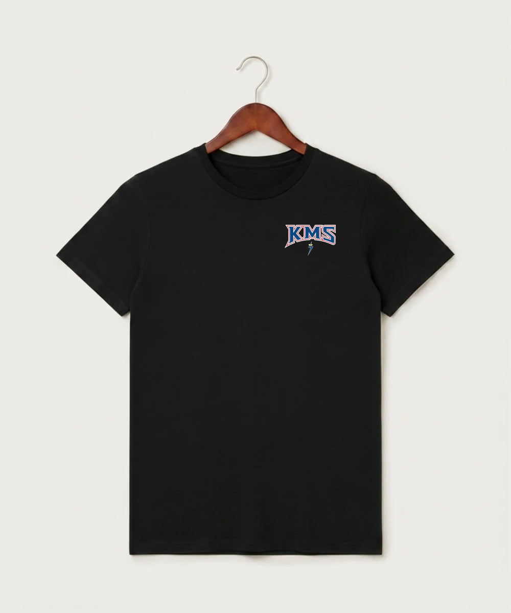 Kerkhoven-Murdock-Sunburg High School Football (Boys) - Black T-Shirt - Left Chest