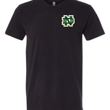 Notre Dame Hockey Example - Black T-Shirt - Left Chest