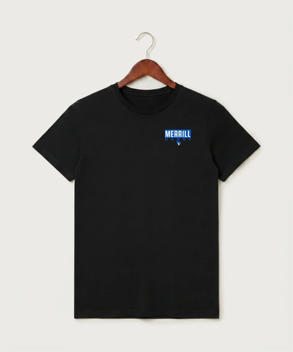 Merrill Dance and Cheer - Black T-Shirt - Left Chest