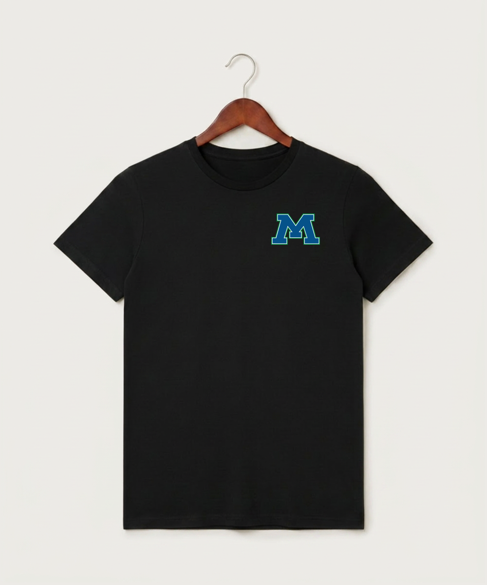 Minnewaska Area High School Football (Boys) - Black T-Shirt - Left Chest