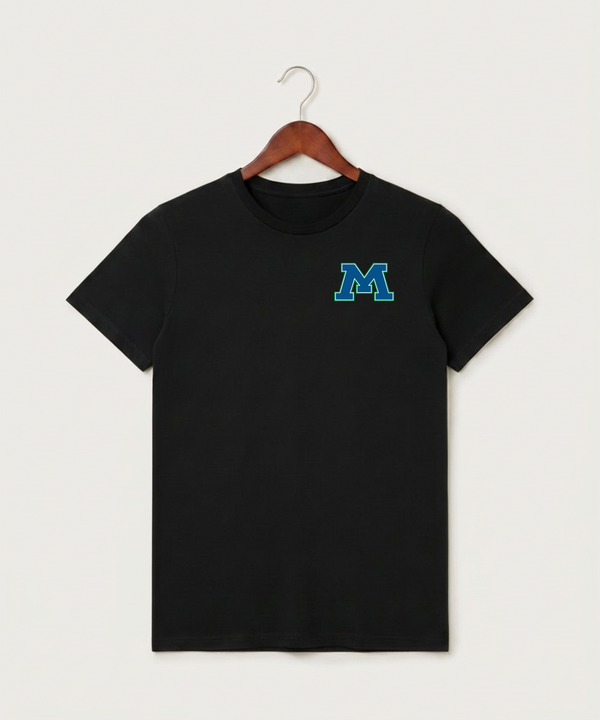 Minnewaska Area High School Football (Boys) - Black T-Shirt - Left Chest