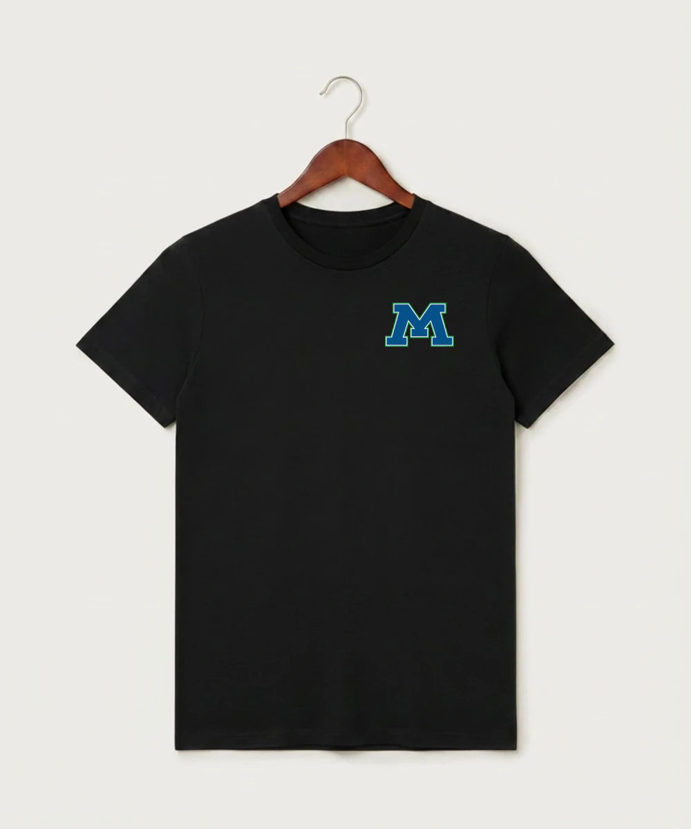 Minnewaska Area High School Football (Boys) - Black T-Shirt - Left Chest