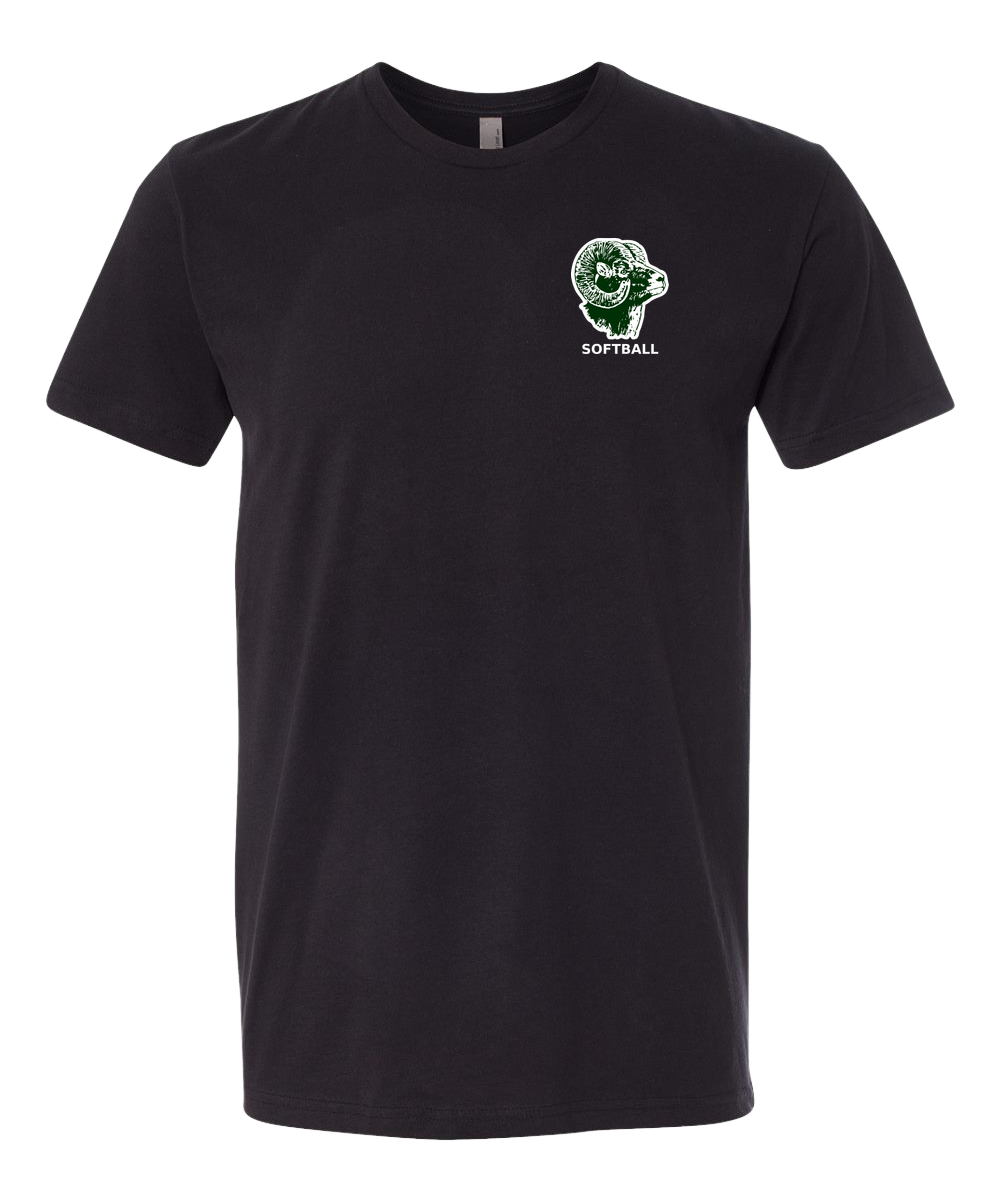 Roseau Softball - Black T-Shirt - Left Chest
