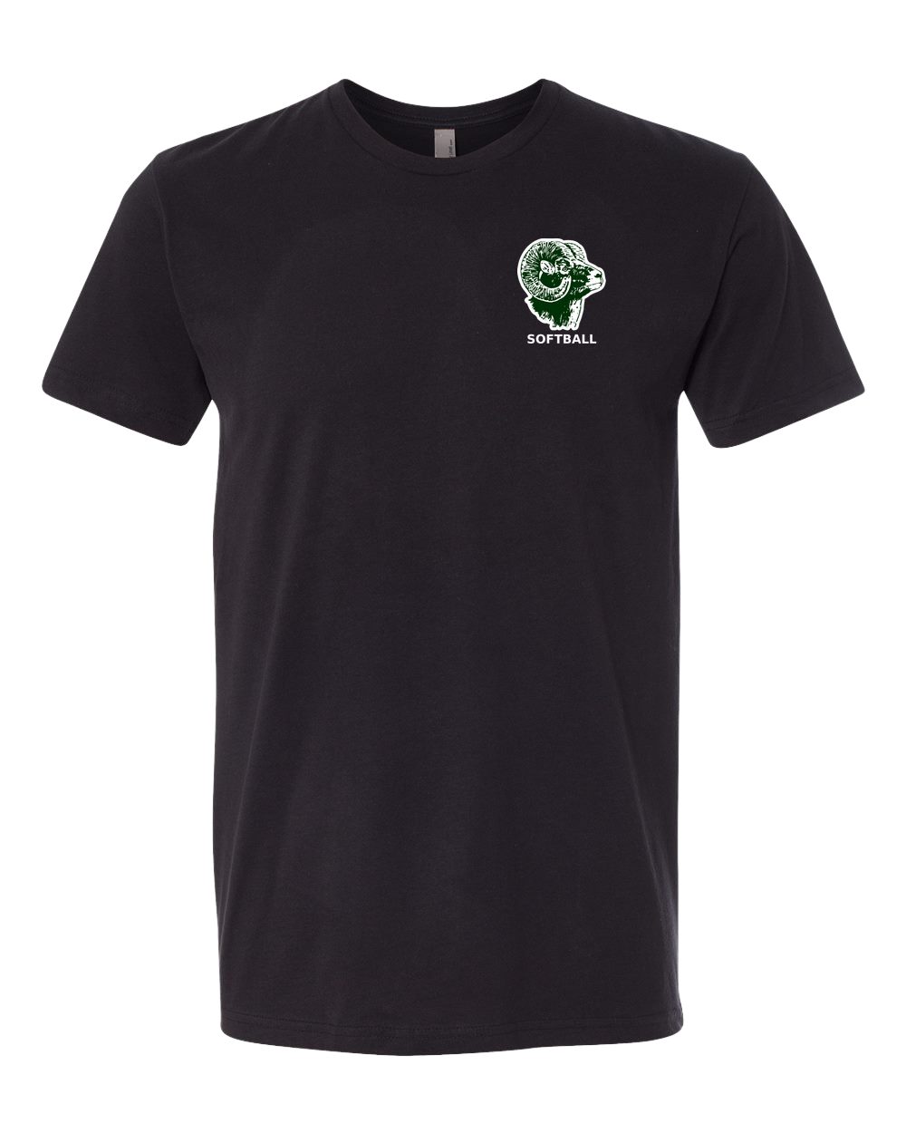 Roseau Softball - Black T-Shirt - Left Chest