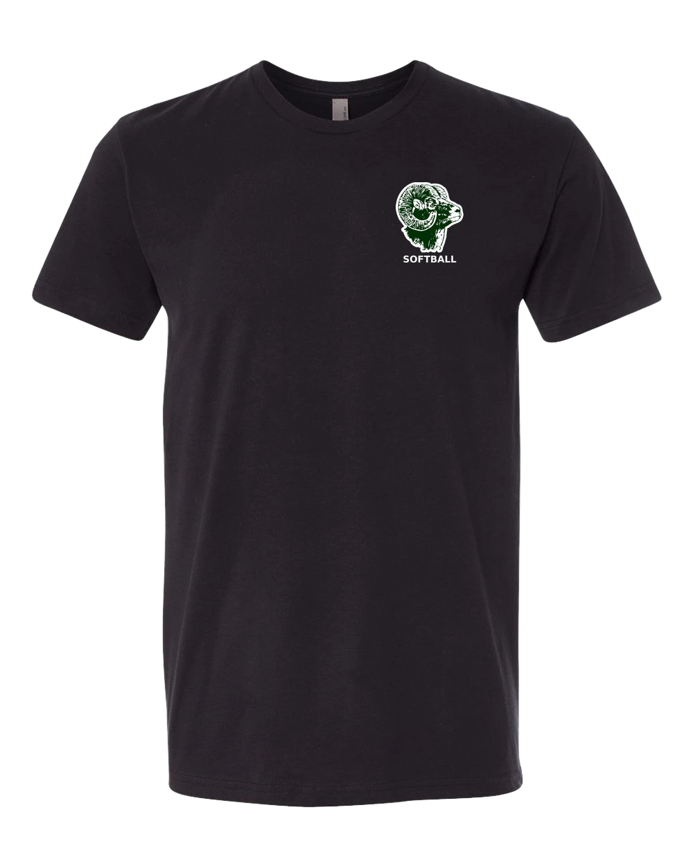 Roseau Softball - Black T-Shirt - Left Chest