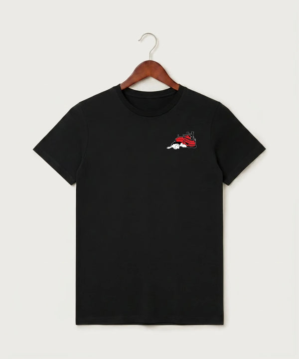 Fulton High School Football (Boys) - Black T-Shirt - Left Chest