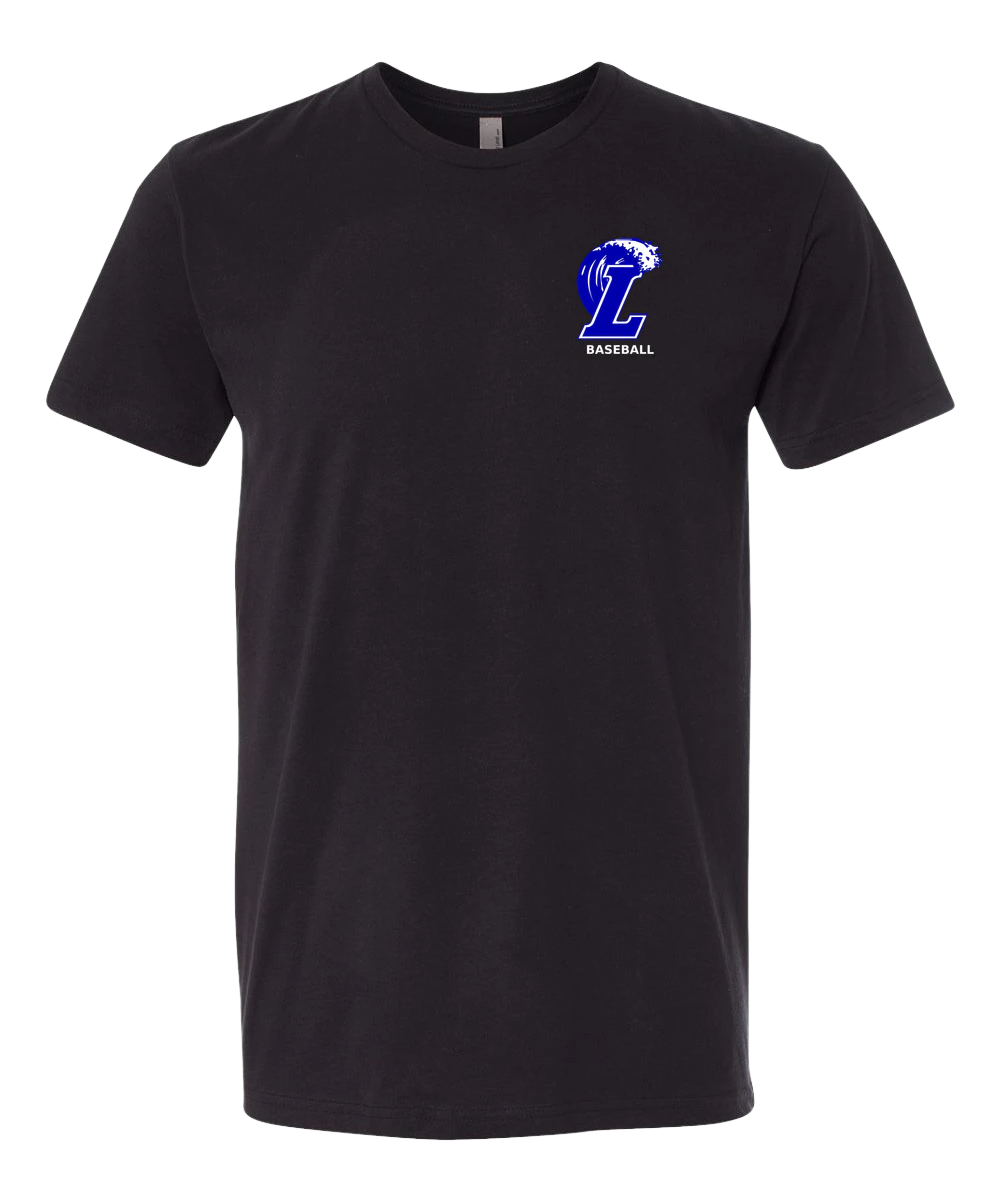 Lakeview Baseball - Black T-Shirt - Left Chest