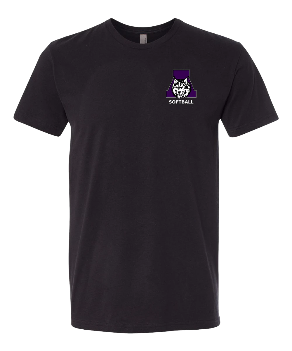 Albany Softball - Black T-Shirt - Left Chest