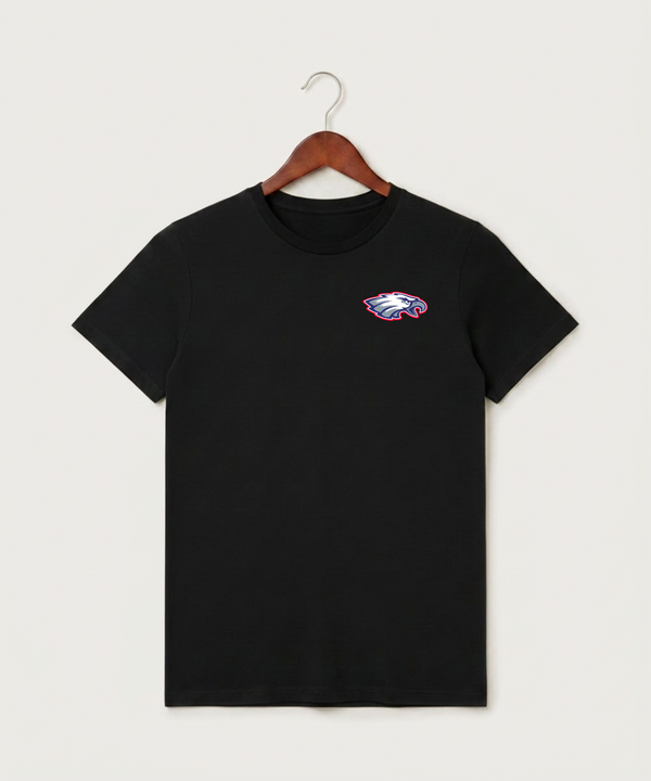 Pequot Lakes High School Football (Boys) - Black T-Shirt - Left Chest