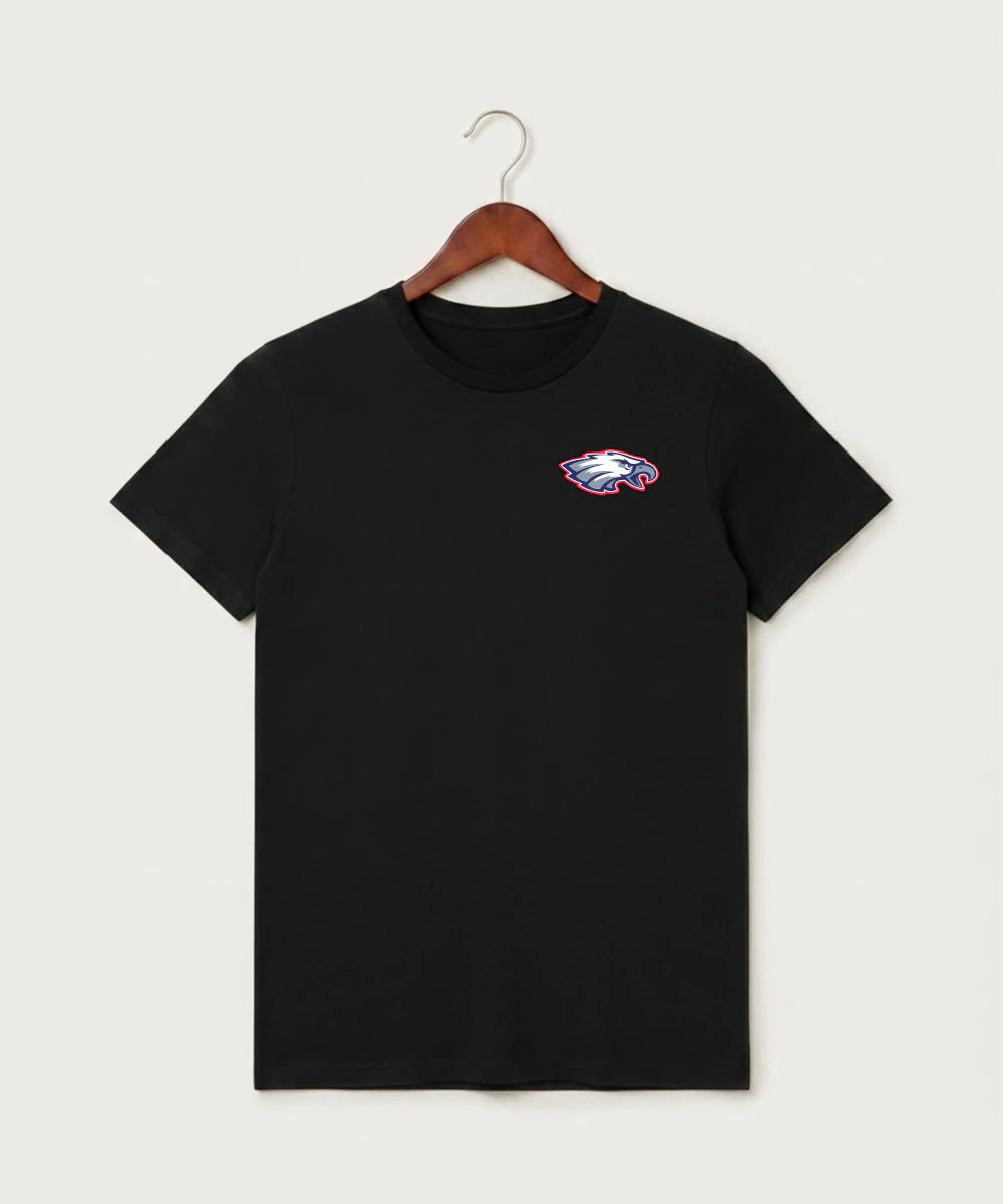 Pequot Lakes High School Football (Boys) - Black T-Shirt - Left Chest