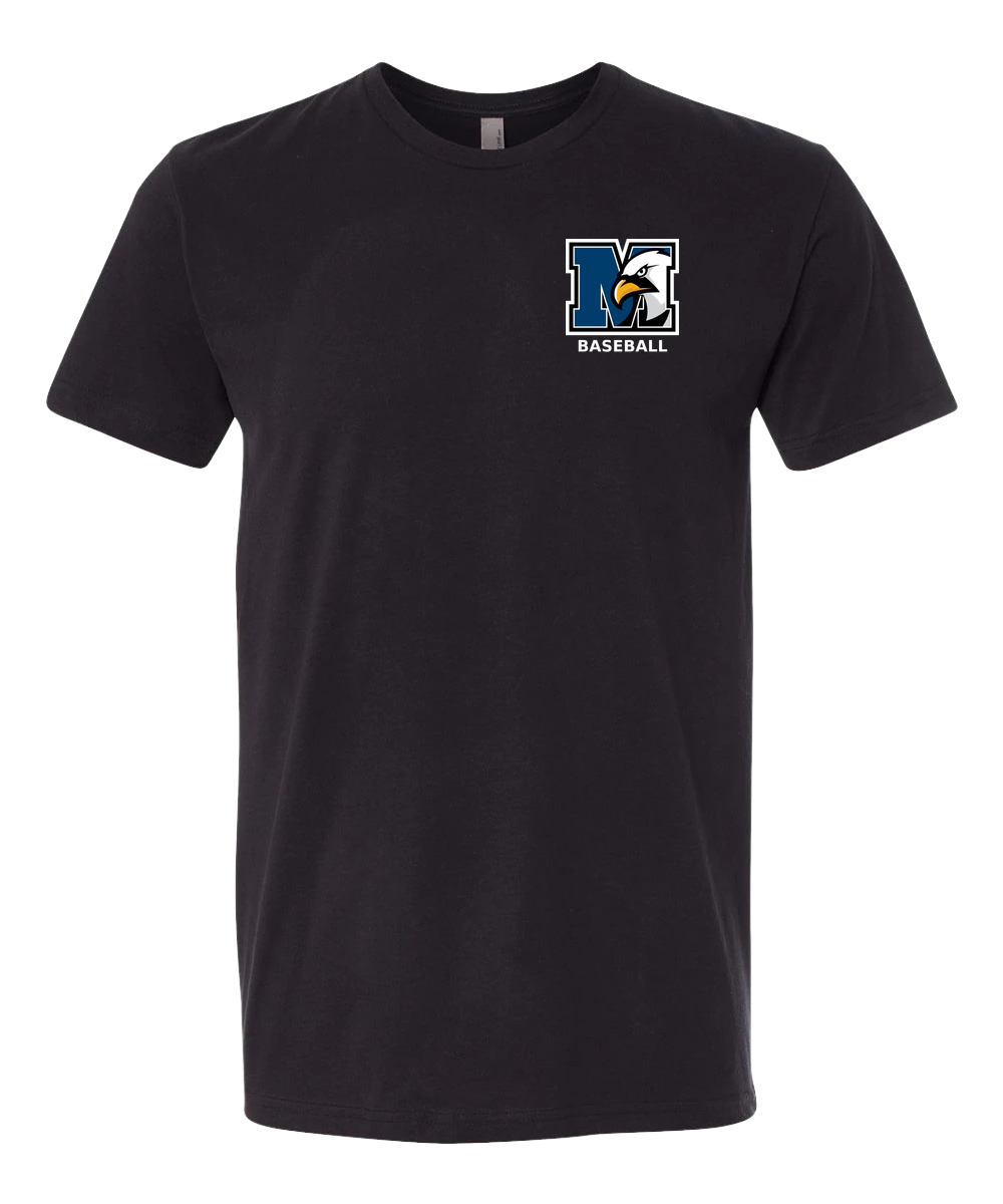 New York Mills Baseball - Black T-Shirt - Left Chest