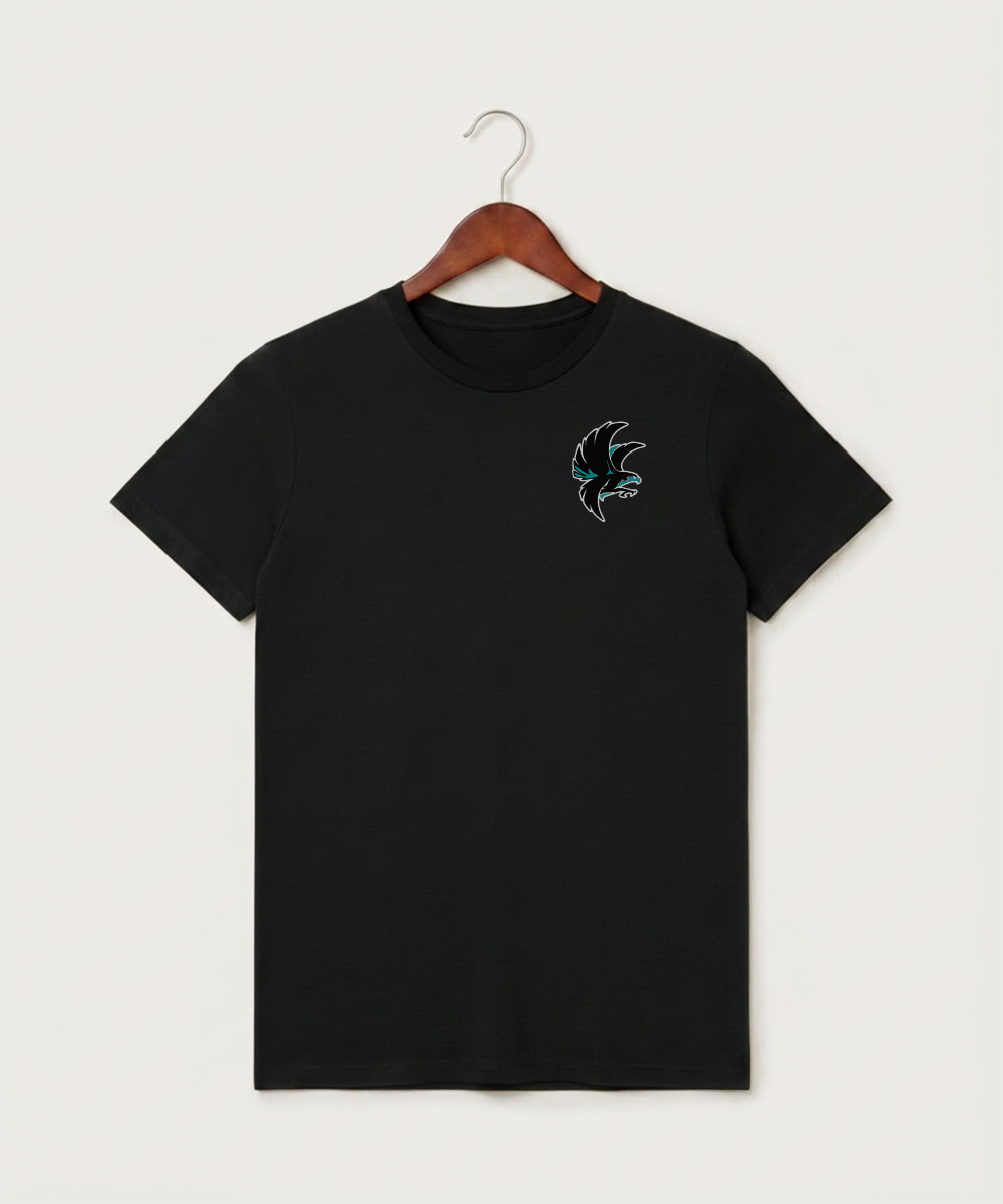 Alden-Conger-Glenville Emmons High School Football (Boys) - Black T-Shirt - Left Chest