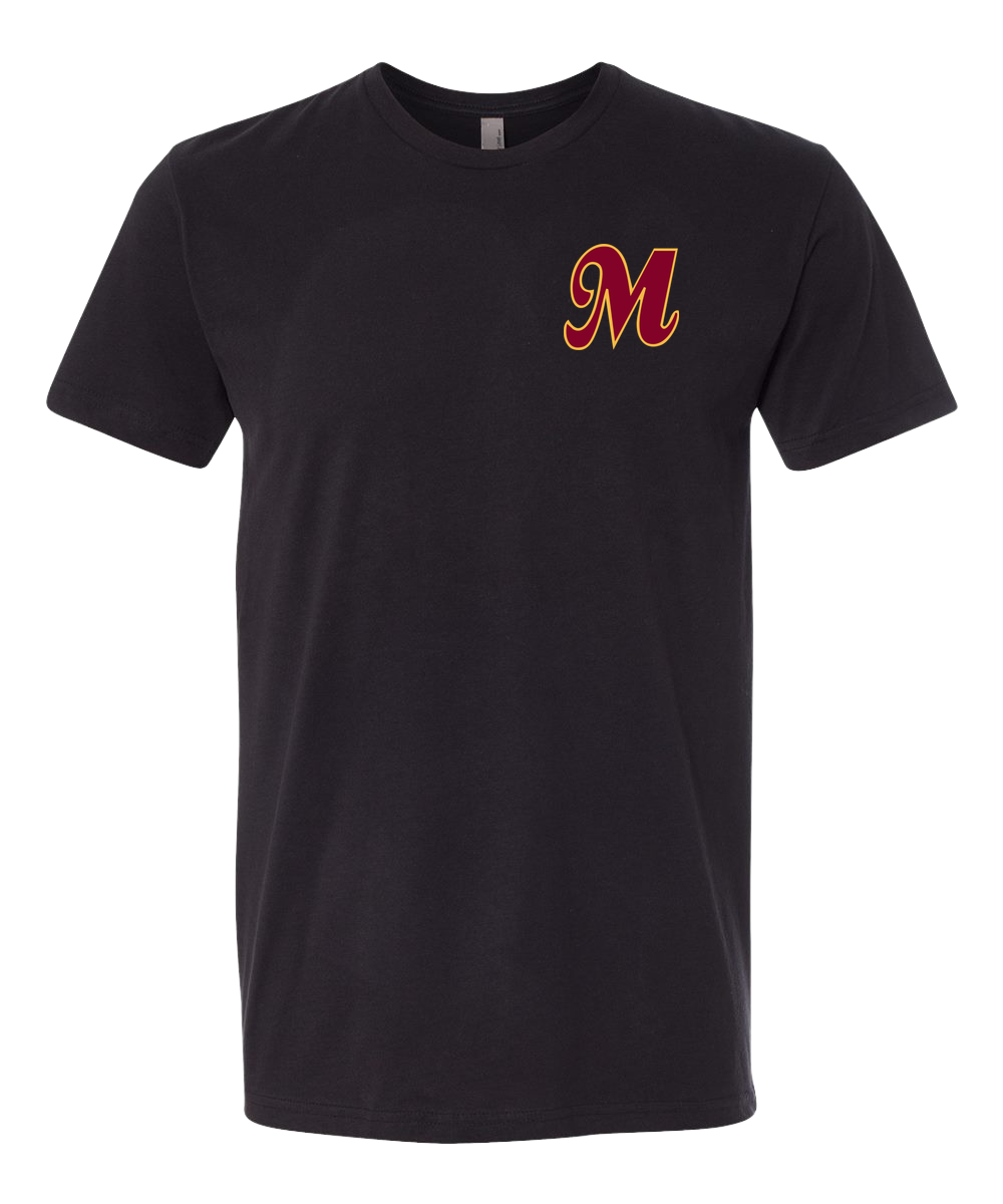 Mankato Area Youth Baseball Association - Black T-Shirt - Left Chest