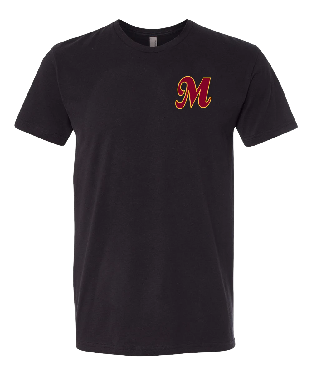 Mankato Area Youth Baseball Association - Black T-Shirt - Left Chest