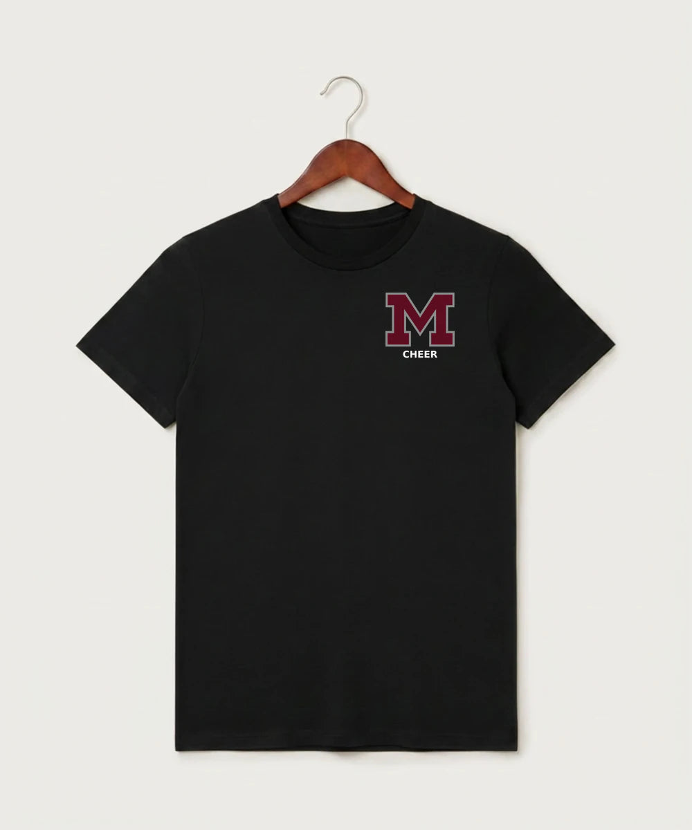 Moline Cheer general - Black T-Shirt - Left Chest