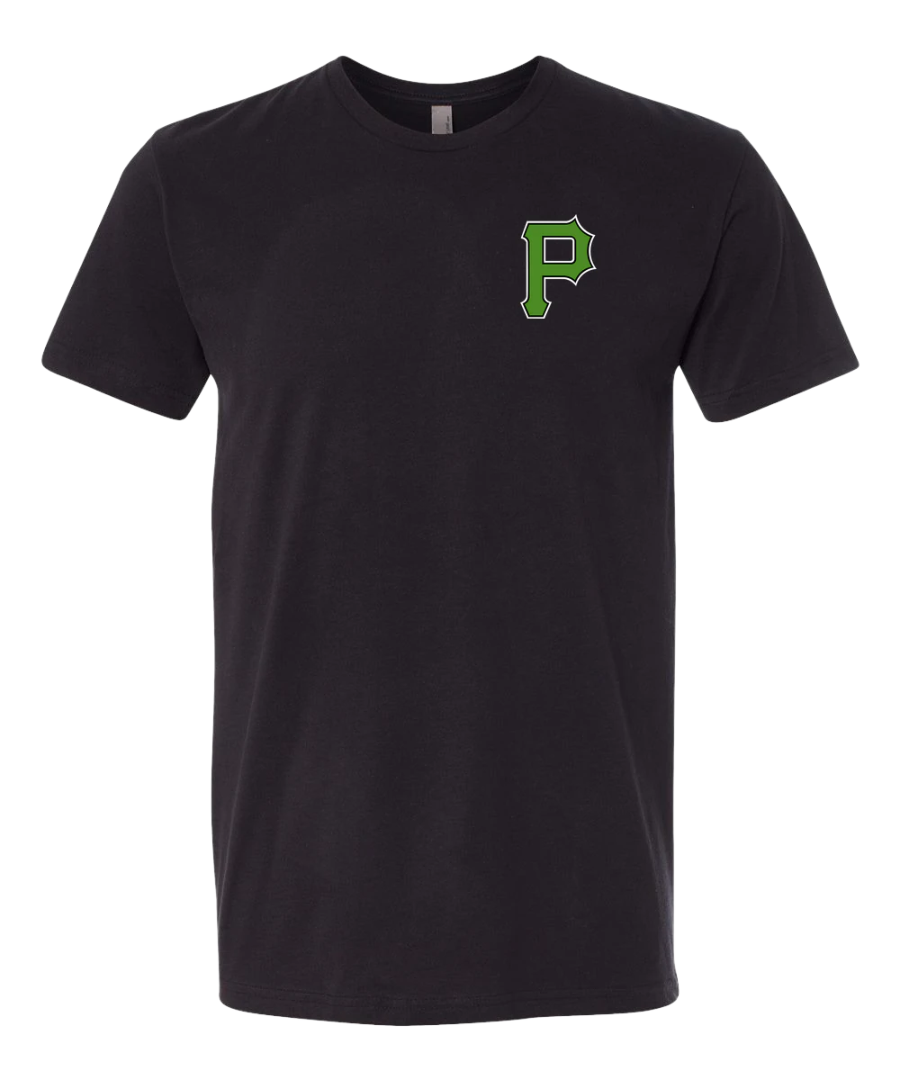 Pipestone Baseball - Black T-Shirt - Left Chest