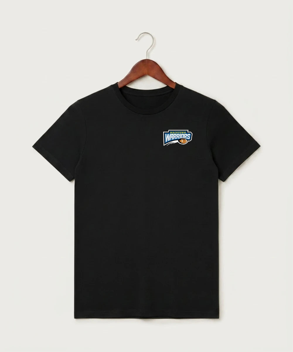 Macktown Warriors Football (Boys) - Black T-Shirt - Left Chest