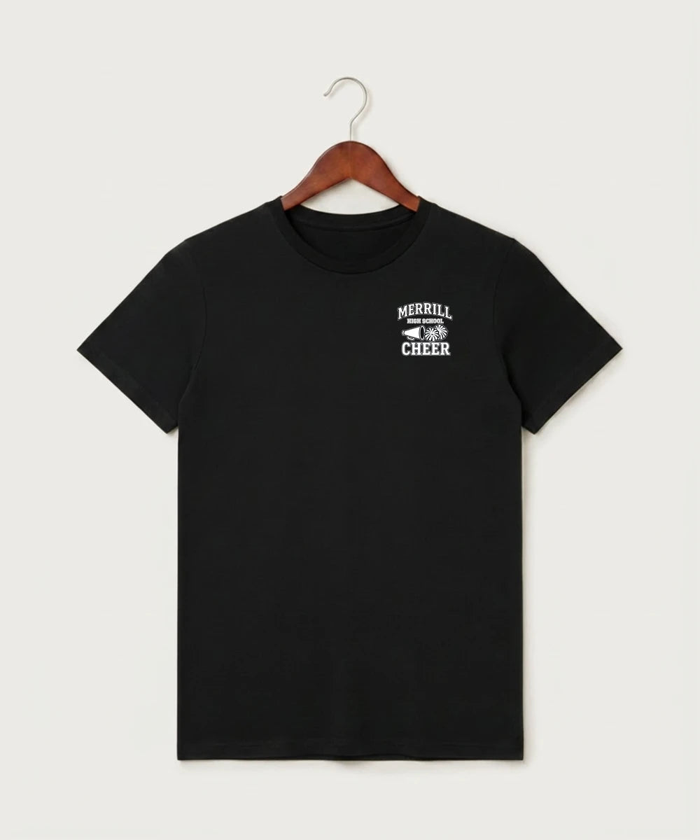 Merrill Dance and Cheer - Black T-Shirt - Left Chest