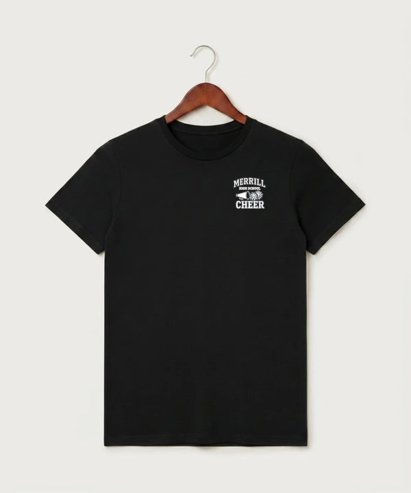 Merrill Dance and Cheer - Black T-Shirt - Left Chest